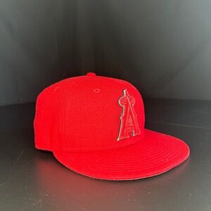 LOS ANGELES ANAHEIM ANGELS NEW ERA 59FIFTY RED HAT